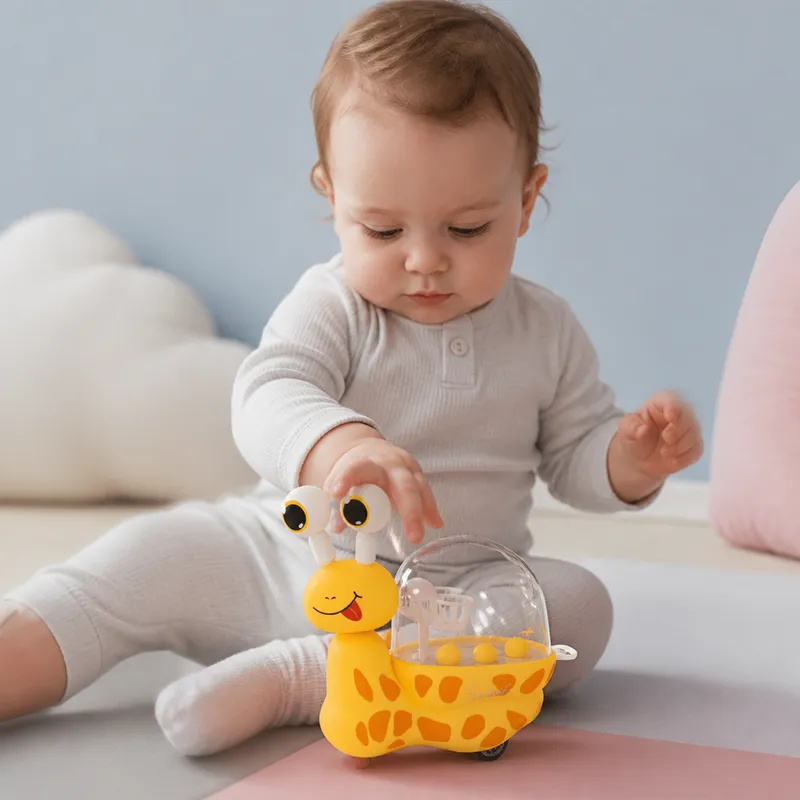 Играчка охлюв 3 в 1 с баскетболен кош и подвижни очи — снимка 5