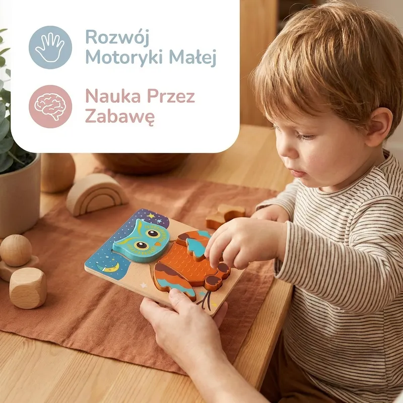 3D дървени пъзели с животни за малки деца — снимка 2