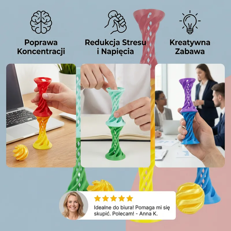 3D спирална фиджет играчка против стрес за бюро — снимка 3
