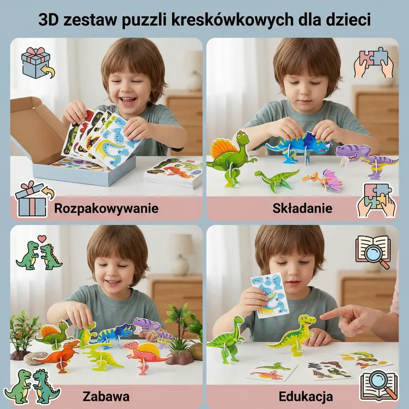 3D комплект пъзели с анимационни герои за деца — снимка 3