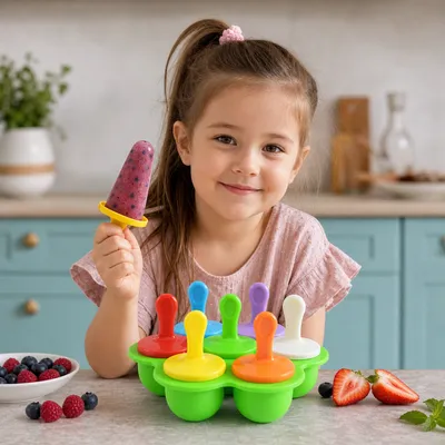 Силиконови форми за сладолед на клечка, 7 части