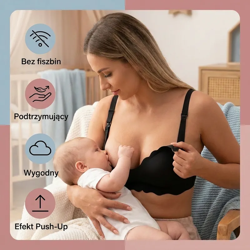 Безшевен сутиен за кърмене и бременност с push-up ефект — снимка 2