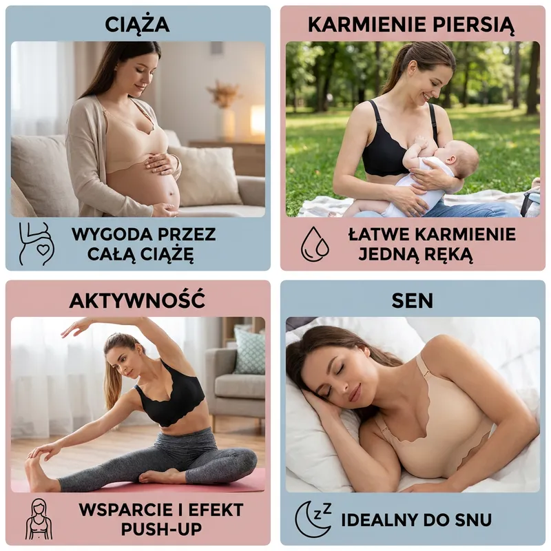 Безшевен сутиен за кърмене и бременност с push-up ефект — снимка 3