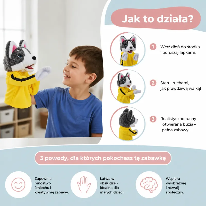 Забавна играчка боксиращо се куче хъски — снимка 2
