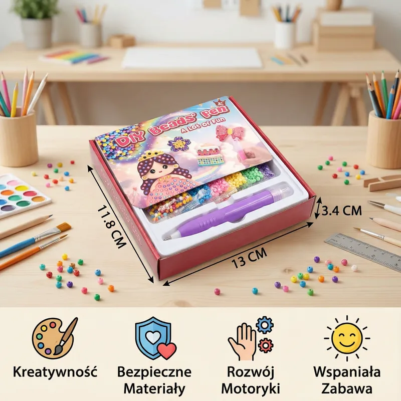 Вълшебна рисунка с мъниста, творчески комплект за деца — снимка 4