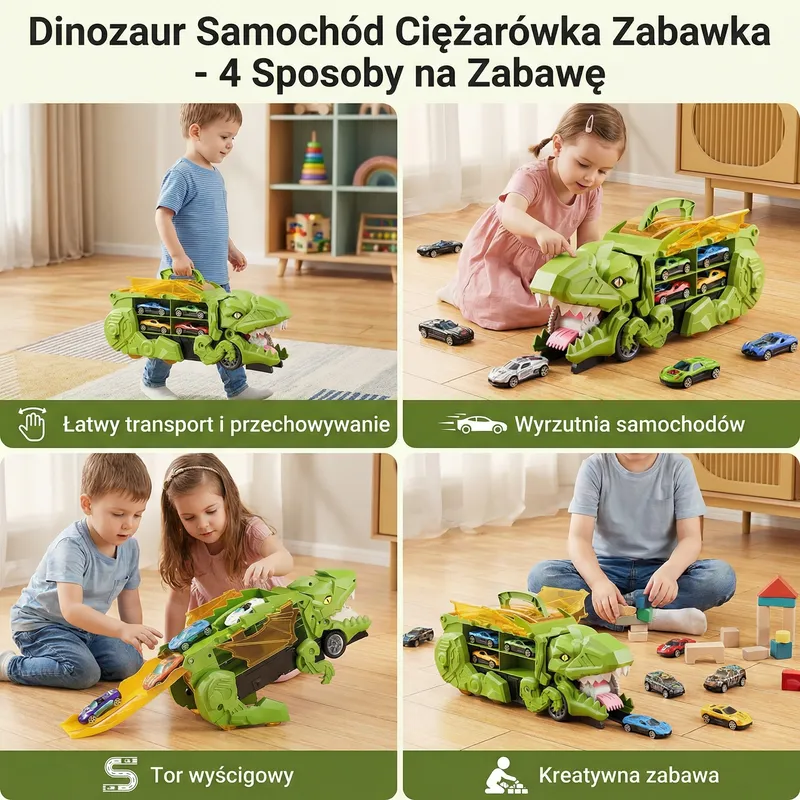 Играчка камион с динозавър, количка за деца — снимка 2