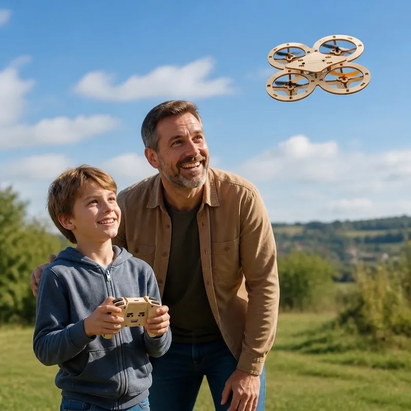 Дървен комплект DIY за сглобяване на RC квадрокоптер — снимка 2