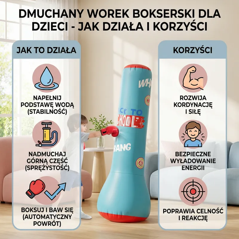 Надуваем боксов чувал за деца с основа за пълнене с вода — снимка 2