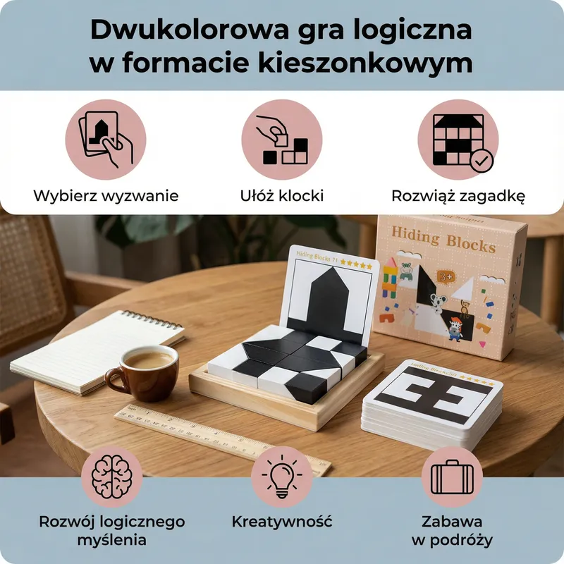 Джобна логическа игра в два цвята за деца — снимка 2