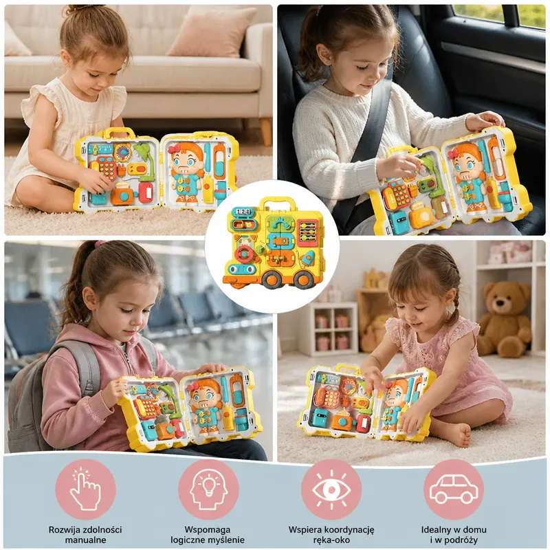 Детска дъска за игра автобус със занимания и кукла — снимка 4