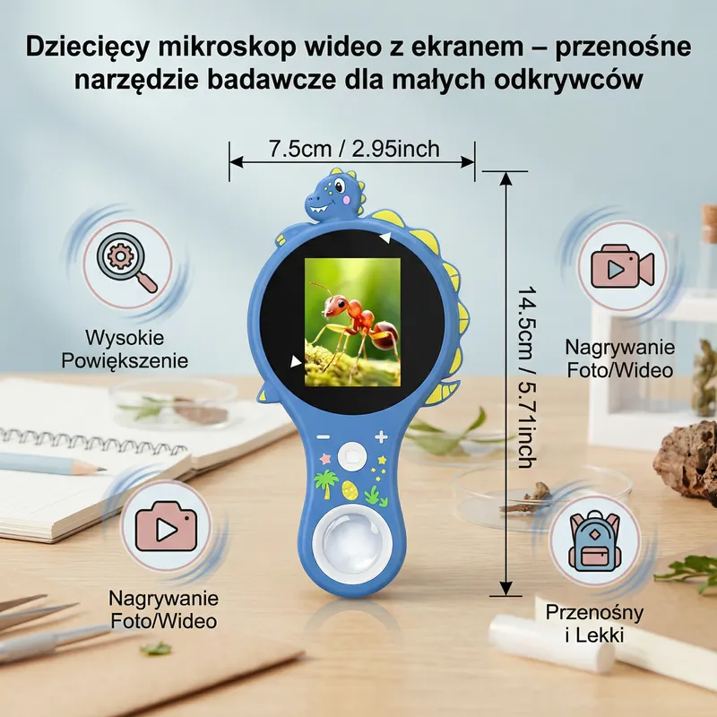 Детски видео микроскоп с екран за малки изследователи — снимка 4