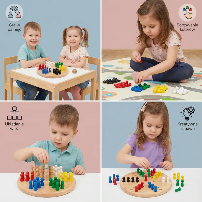 Образователна игра за памет с шахматни фигури — снимка 3