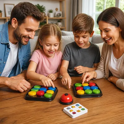 Образователна семейна игра за напасване на цветни шарки