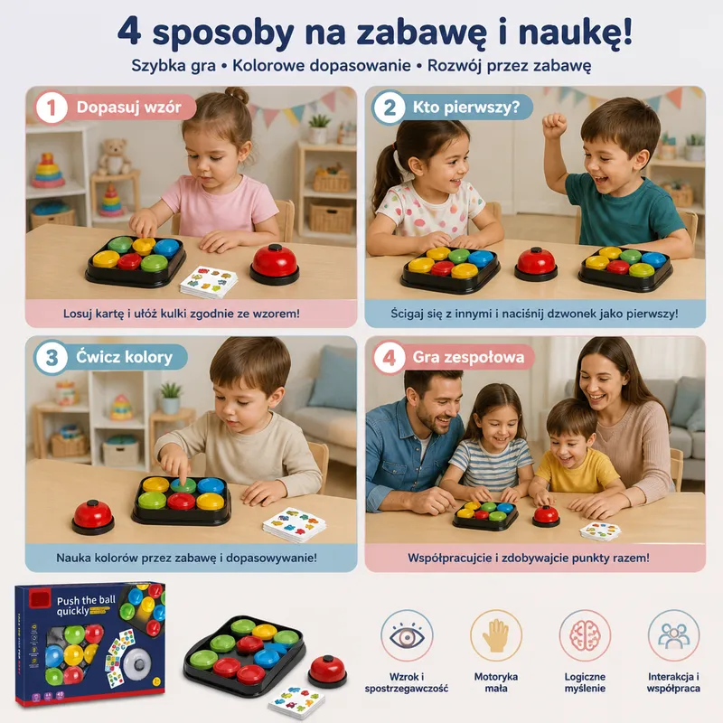 Образователна семейна игра за напасване на цветни шарки — снимка 3