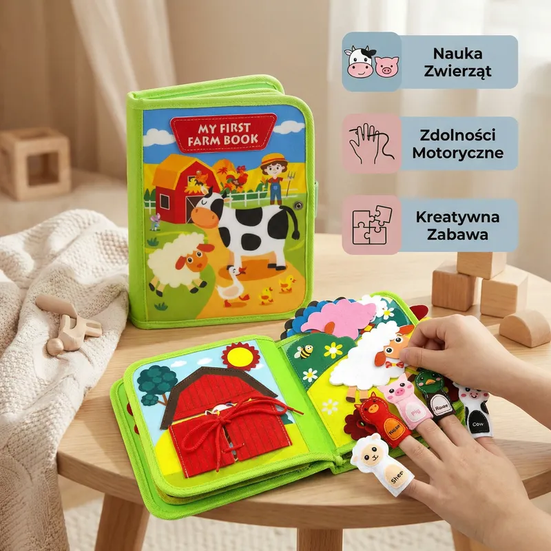 Мека филцова книжка с животни от фермата за деца — снимка 2