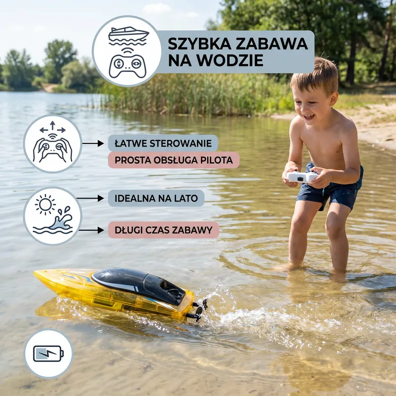 Електрическа състезателна лодка за игра във водата — снимка 2