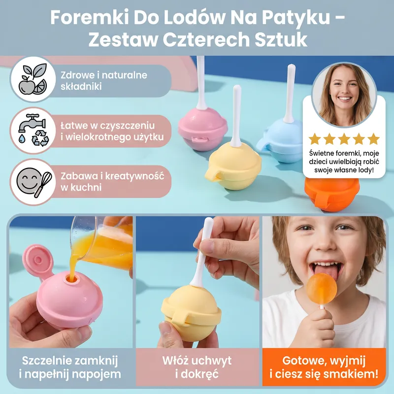 Формички за сладолед на клечка, комплект от 4 броя — снимка 3