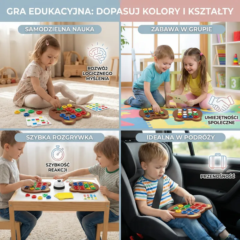 Игра за напасване на цветове и форми, образователна — снимка 3
