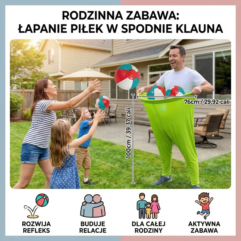 Семейна игра с хващане на топки в панталона на клоун — снимка 3