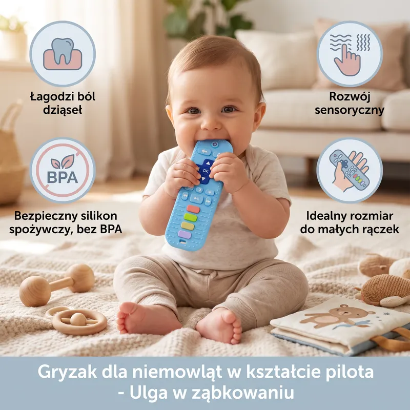 Силиконова гризалка във формата на дистанционно, без BPA — снимка 2