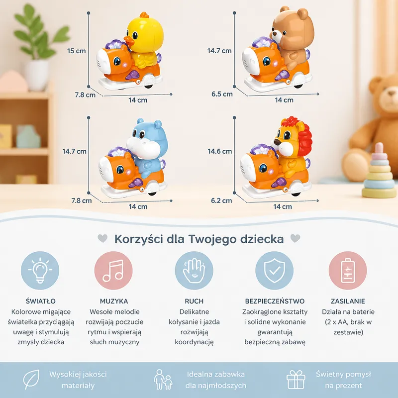 Интерактивна люлка с животинки, музика и светлини — снимка 4