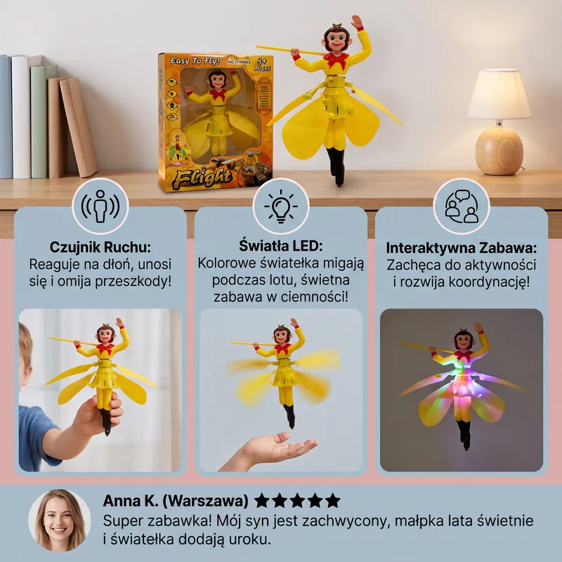 Летяща маймунка със сензор за движение и LED светлини — снимка 3
