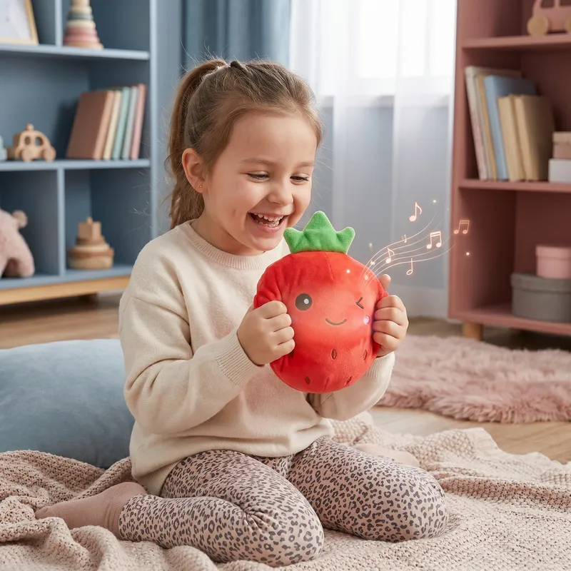 Интерактивна плюшена играчка плодче, музикална и сензорна — снимка 2