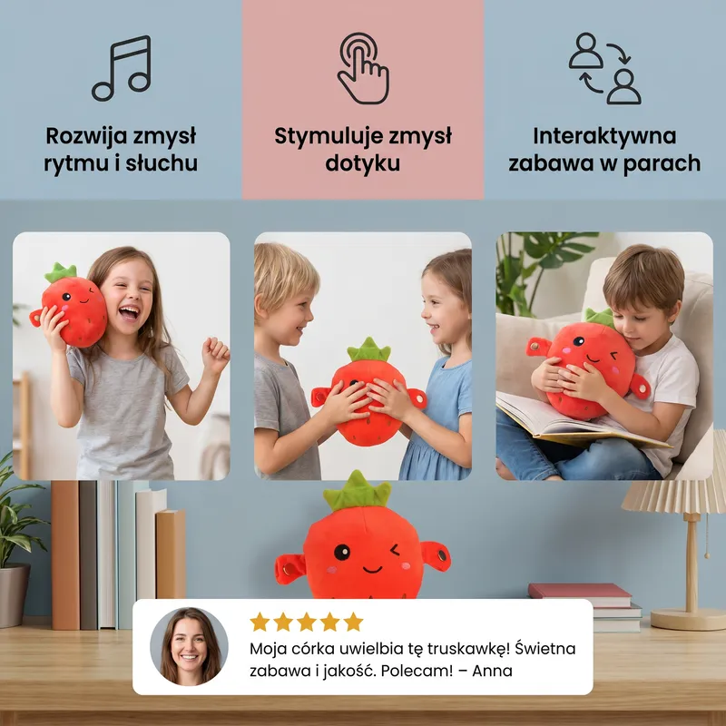 Интерактивна плюшена играчка плодче, музикална и сензорна — снимка 3