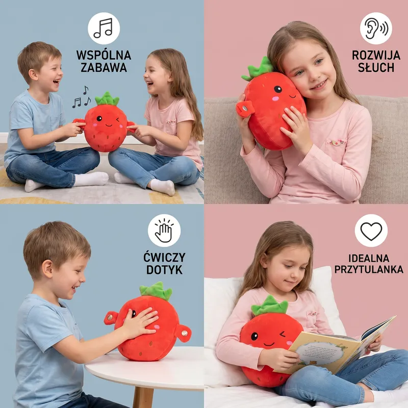 Интерактивна плюшена играчка плодче, музикална и сензорна — снимка 4