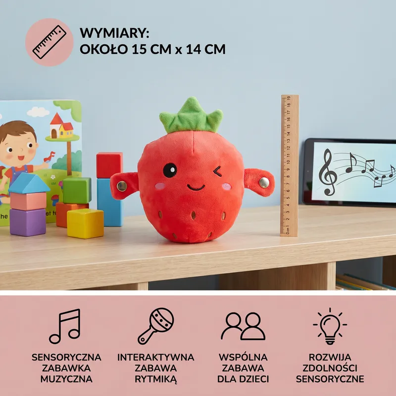 Интерактивна плюшена играчка плодче, музикална и сензорна — снимка 5