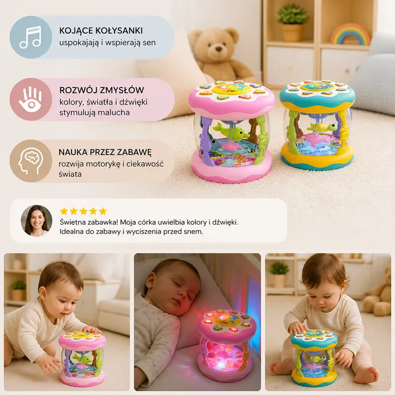Музикална играчка със светлини и приспивни песни, Монтесори — снимка 3