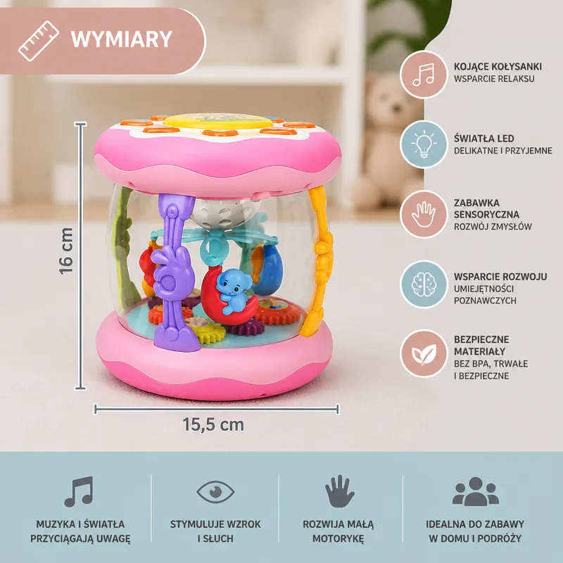 Музикална играчка със светлини и приспивни песни, Монтесори — снимка 5