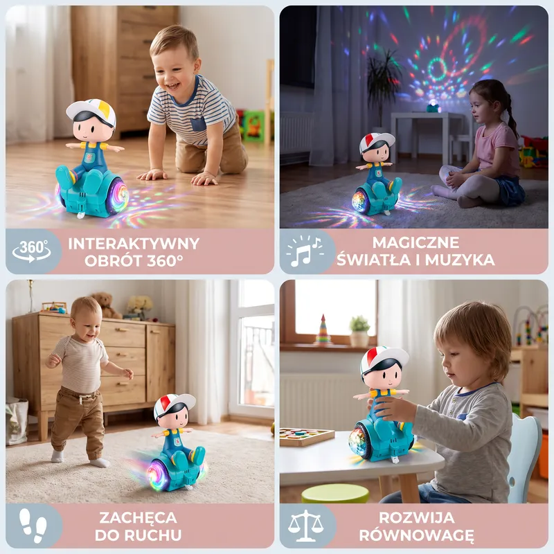 Танцуваща балансираща играчка 360° със светлини и музика — снимка 4