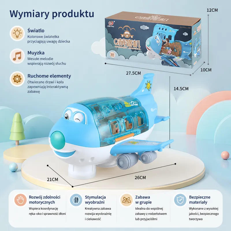 Играчка самолет със светлини и музика — снимка 5
