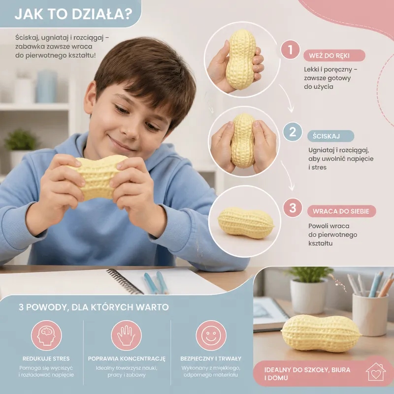 Антистрес играчка squishy фъстък Jumbo — снимка 2