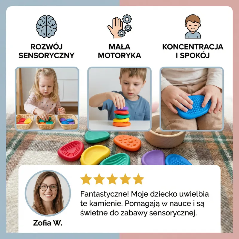 Сензорни камъчета с текстура за ранно развитие — снимка 4