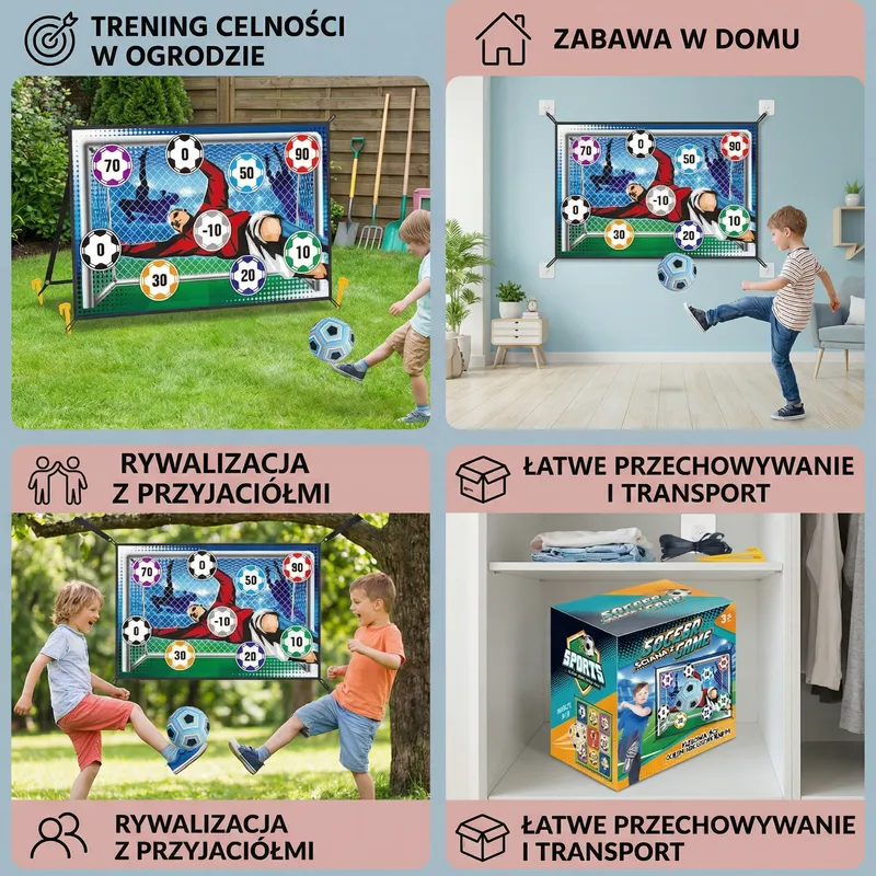 Лепяща стена с футболна цел за тренировка и игра — снимка 4