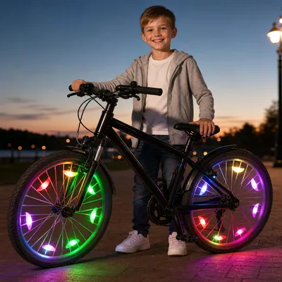 Цветни LED лампички за спици на велосипед