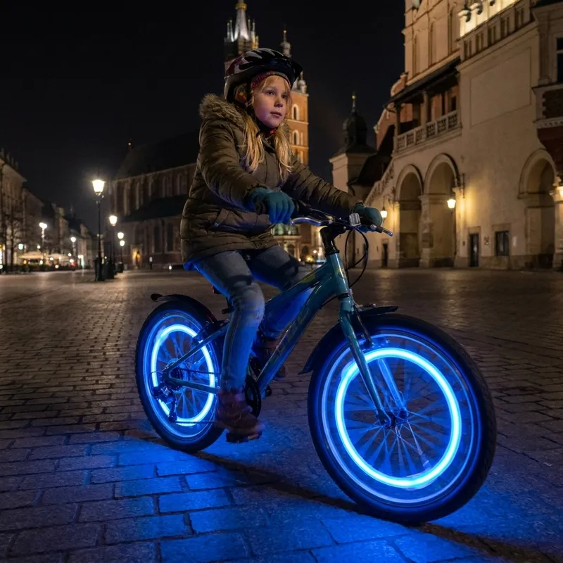 Цветни LED лампички за спици на велосипед — снимка 7