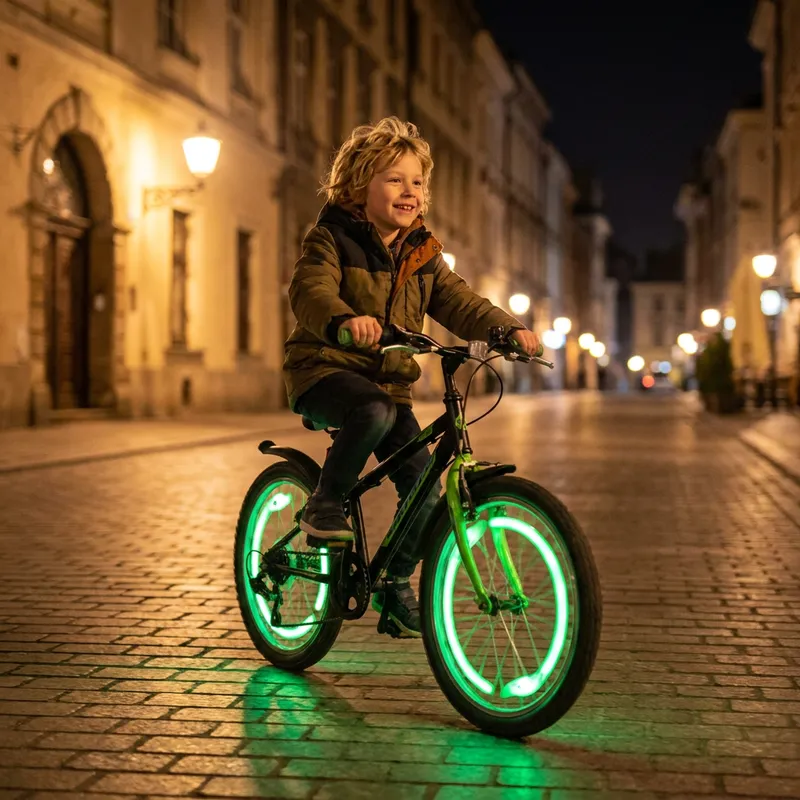 Цветни LED лампички за спици на велосипед — снимка 8