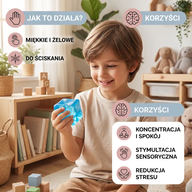 Кубче squishy, мека желирана сензорна fidget играчка — снимка 2