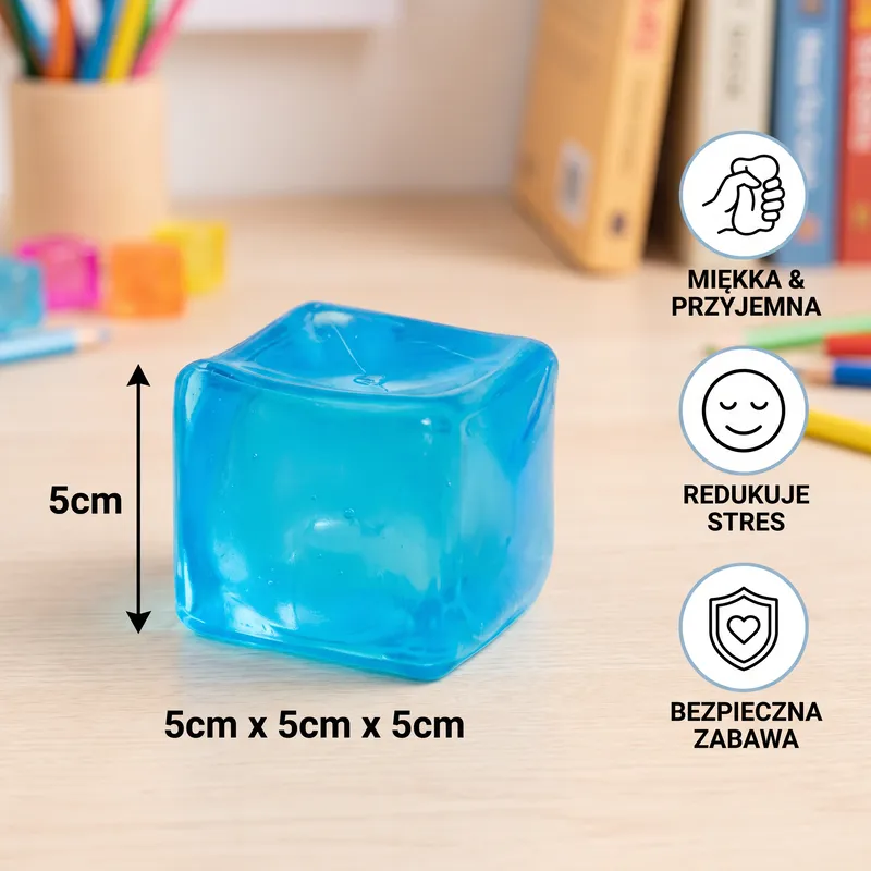 Кубче squishy, мека желирана сензорна fidget играчка — снимка 4