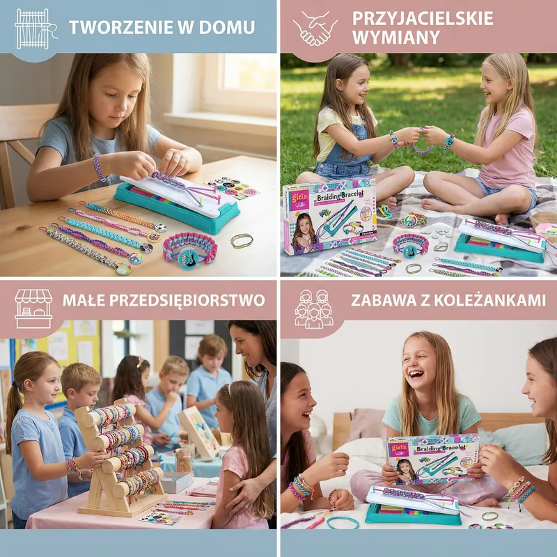 Творчески комплект за плетене на гривни за деца — снимка 3