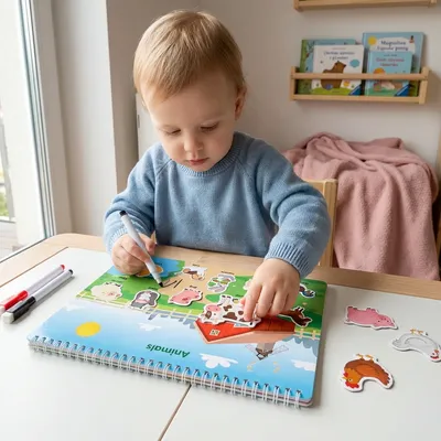 Книжка с активности Монтесори за учене чрез игра