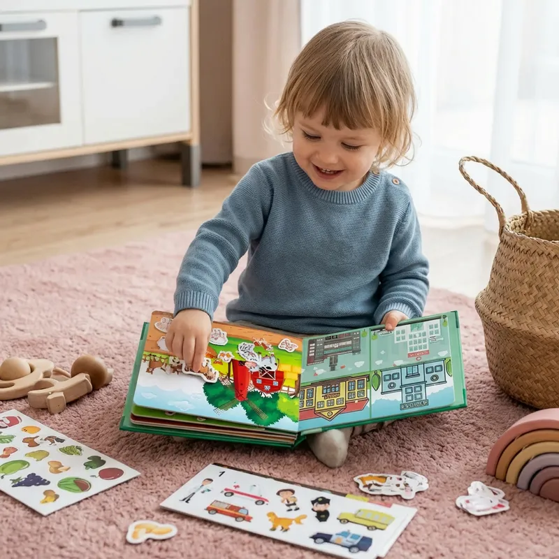 Книжка със стикери Монтесори за многократна употреба — снимка 2