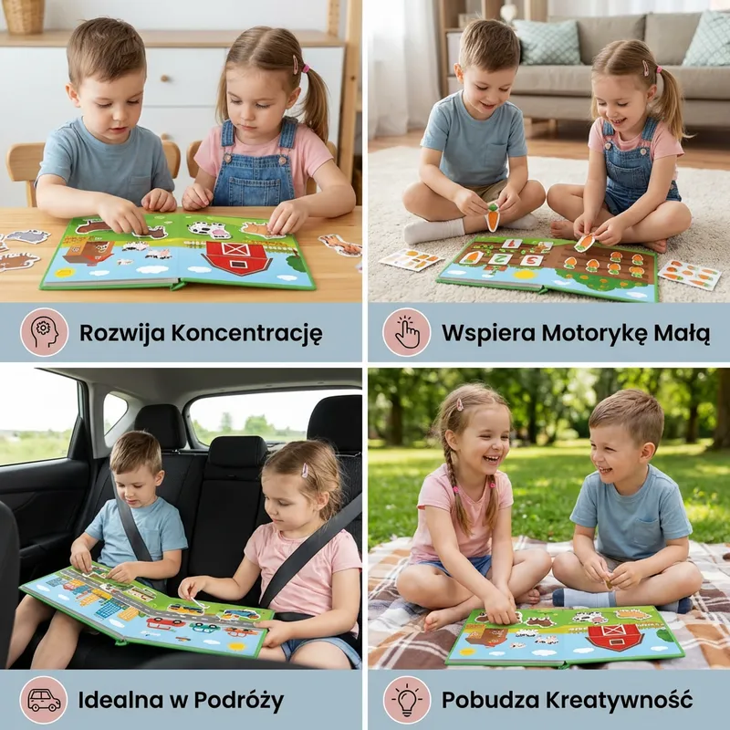 Книжка със стикери Монтесори за многократна употреба — снимка 3