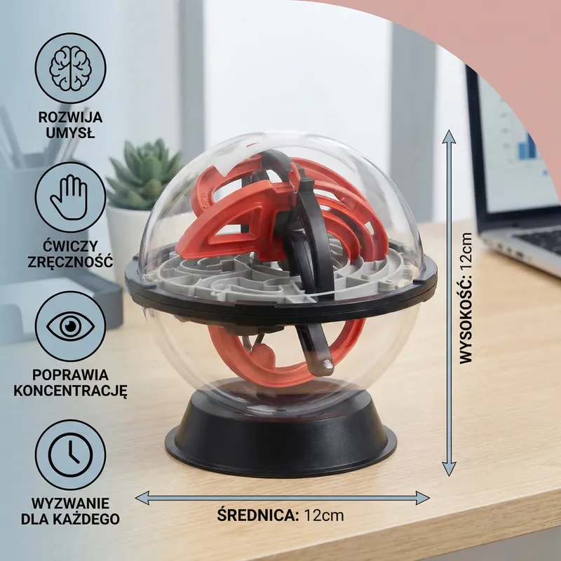 3D топка лабиринт, предизвикателство за ума — снимка 4