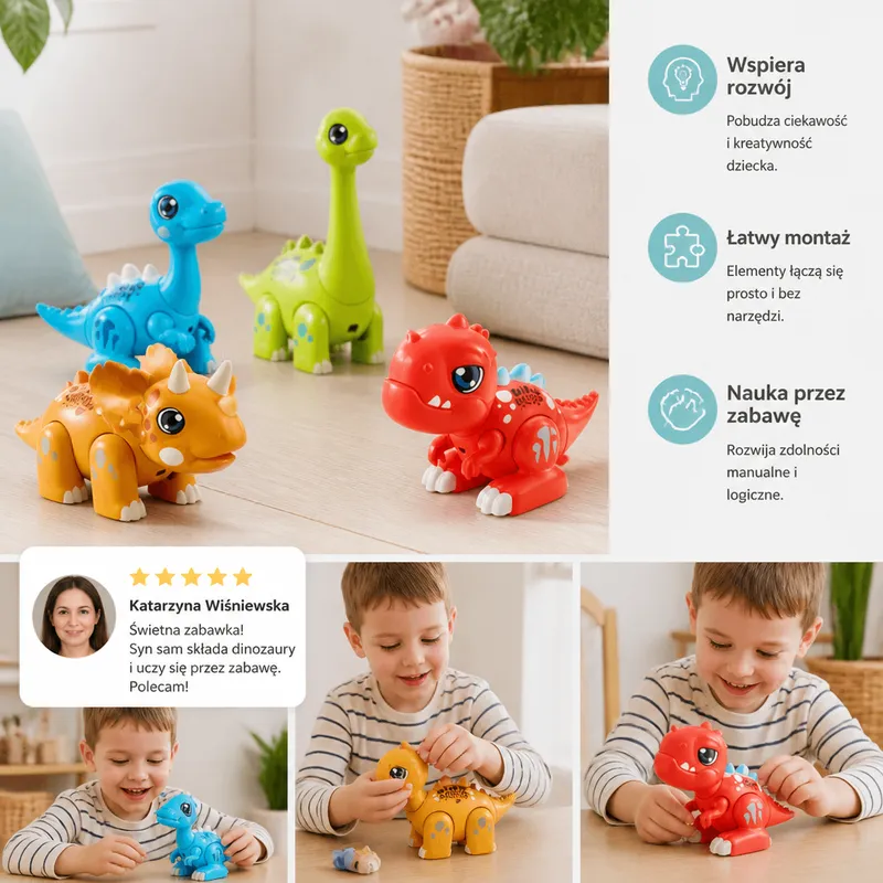 Образователна STEM играчка динозавър със светлини и звуци — снимка 3