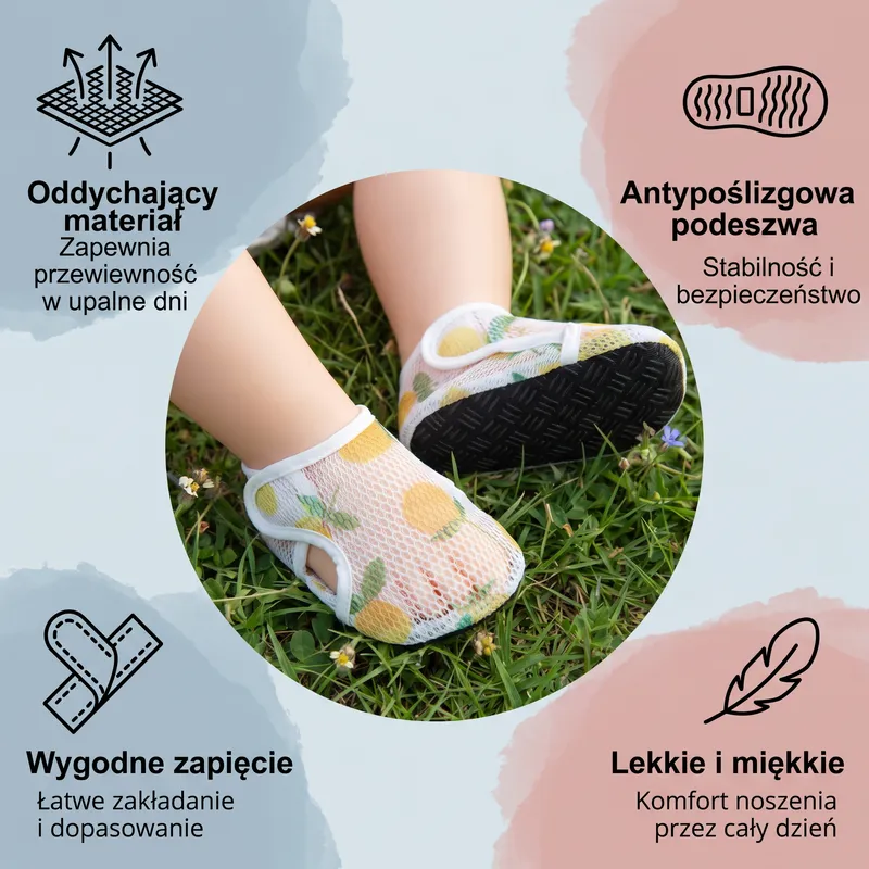 Летни детски обувки от дишащ материал на плодове — снимка 2