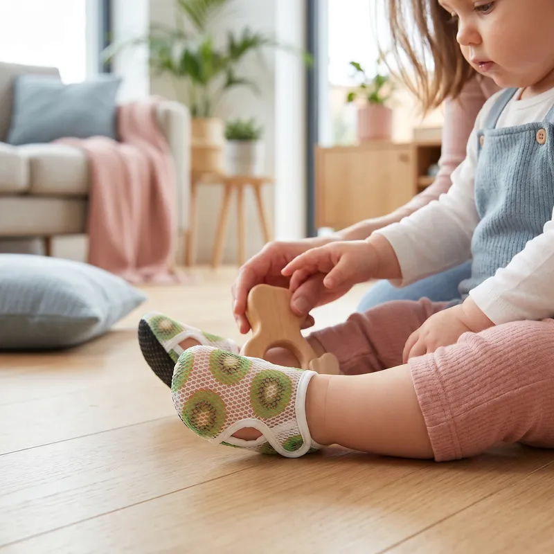 Летни детски обувки от дишащ материал на плодове — снимка 7